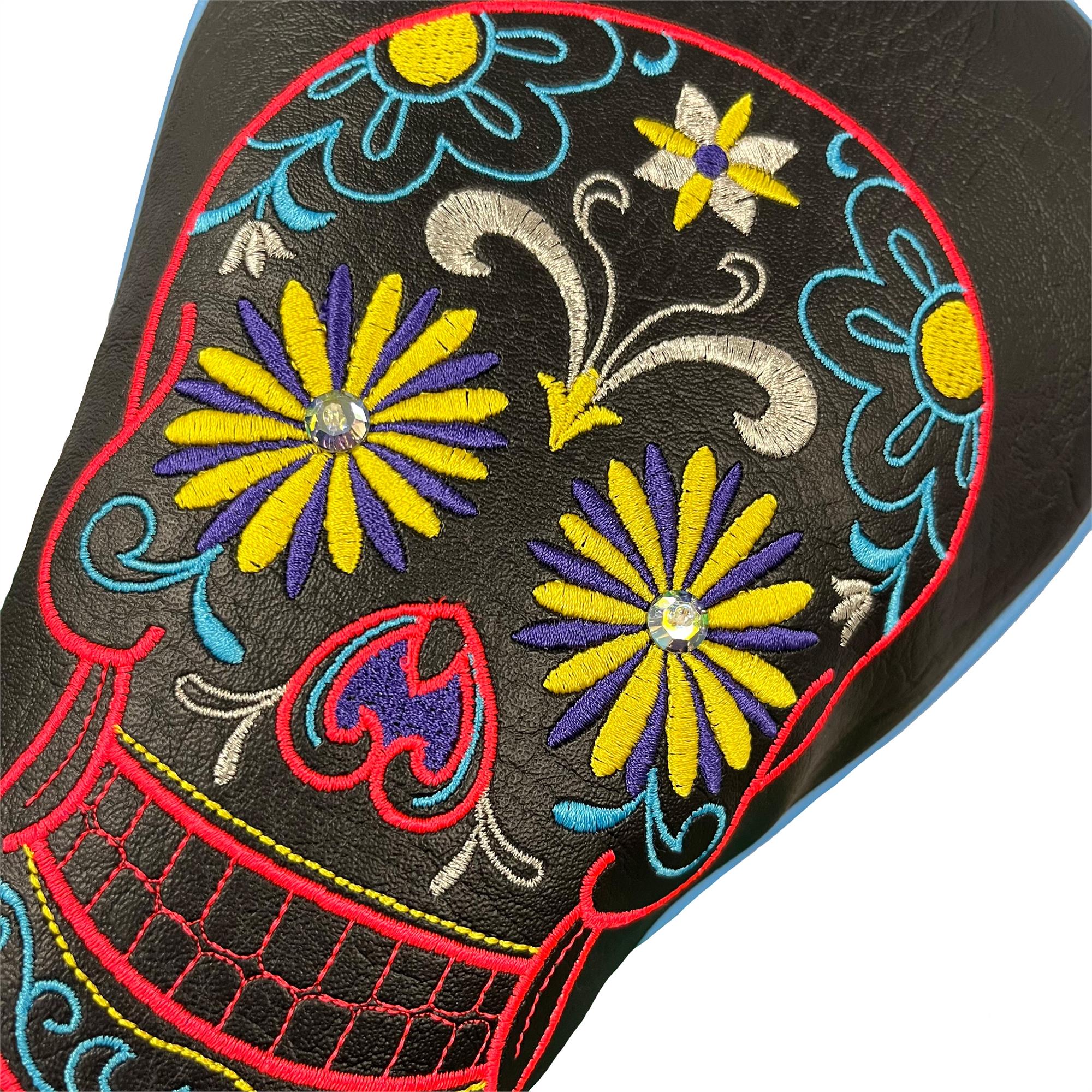 Swarovski Sugar Skull Blue Driver Headcover Black
